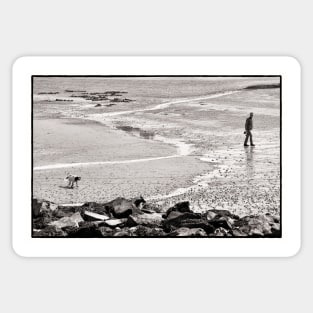 Walking the Dog - Port Logan, Wigtownshire, Scotland Sticker